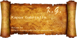 Kapsa Gabriella névjegykártya